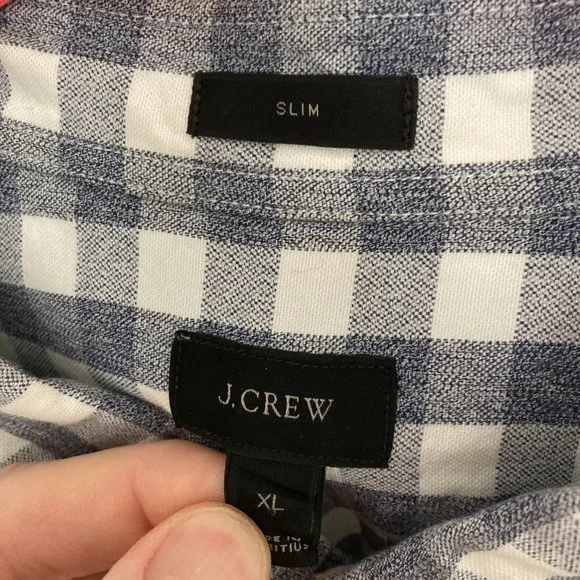J. Crew men's button-down grey checkered shirt - Picture 3 of 5